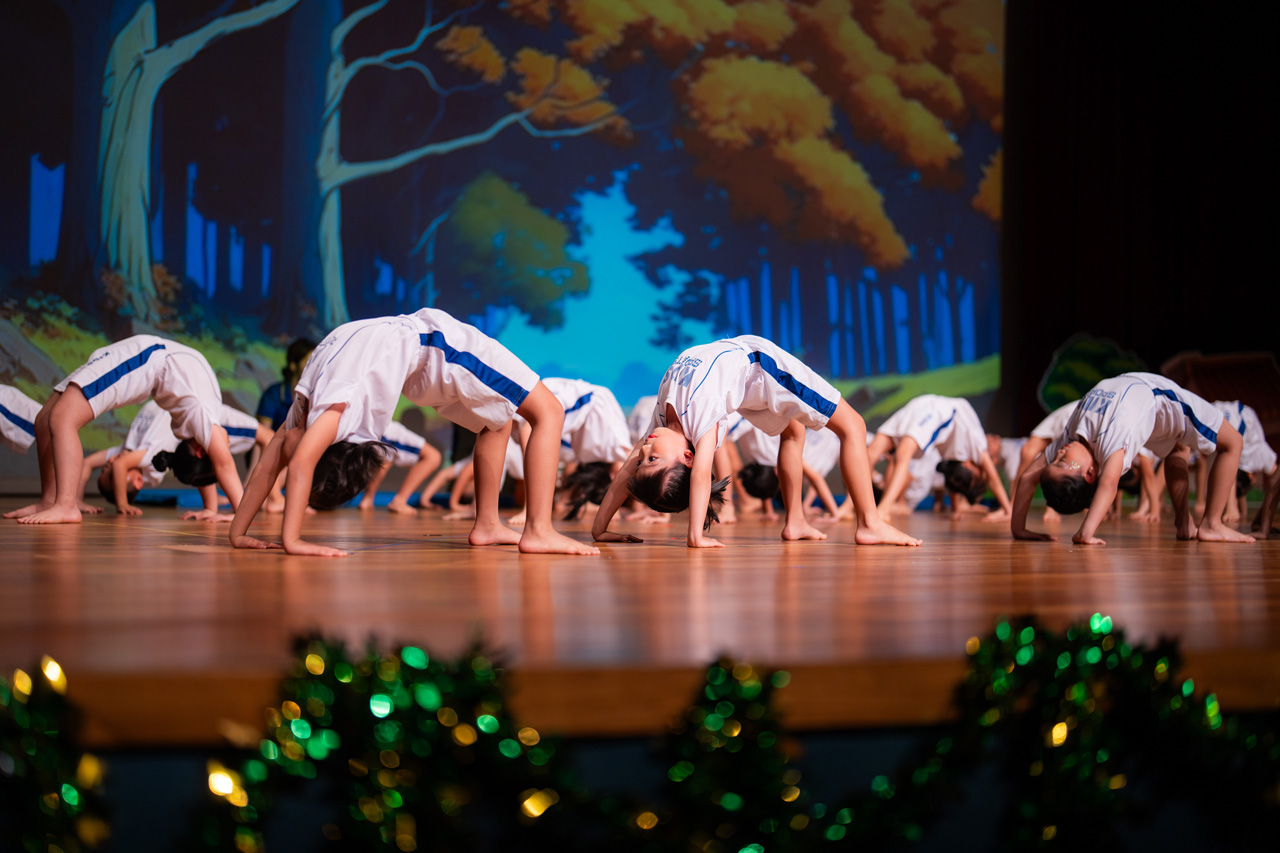 A captivating gymnastics performance of our children demonstrating strength and agility. 