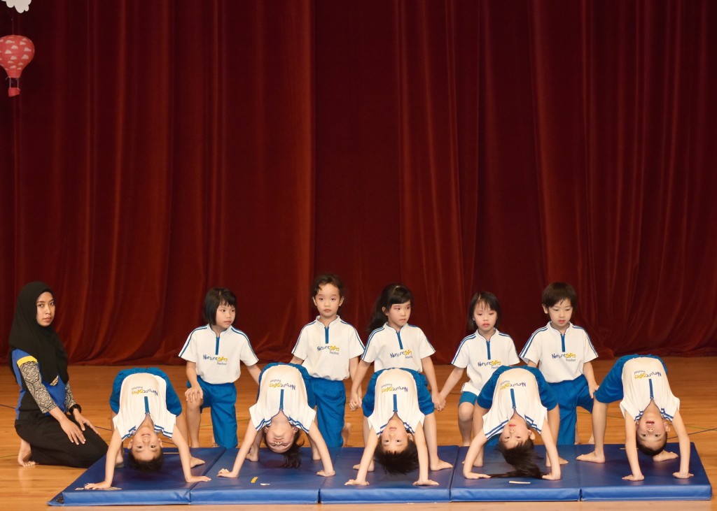Agility, discipline and teamwork in a gymnastic display featuring workouts of JACPA from NurtureStars’s children.